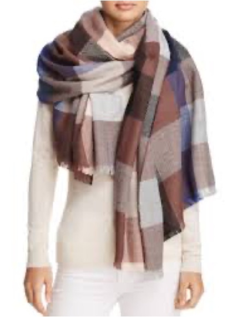 Aqua collection from Bloomingdale’s Geometric Blue Gray Scarf Blanket